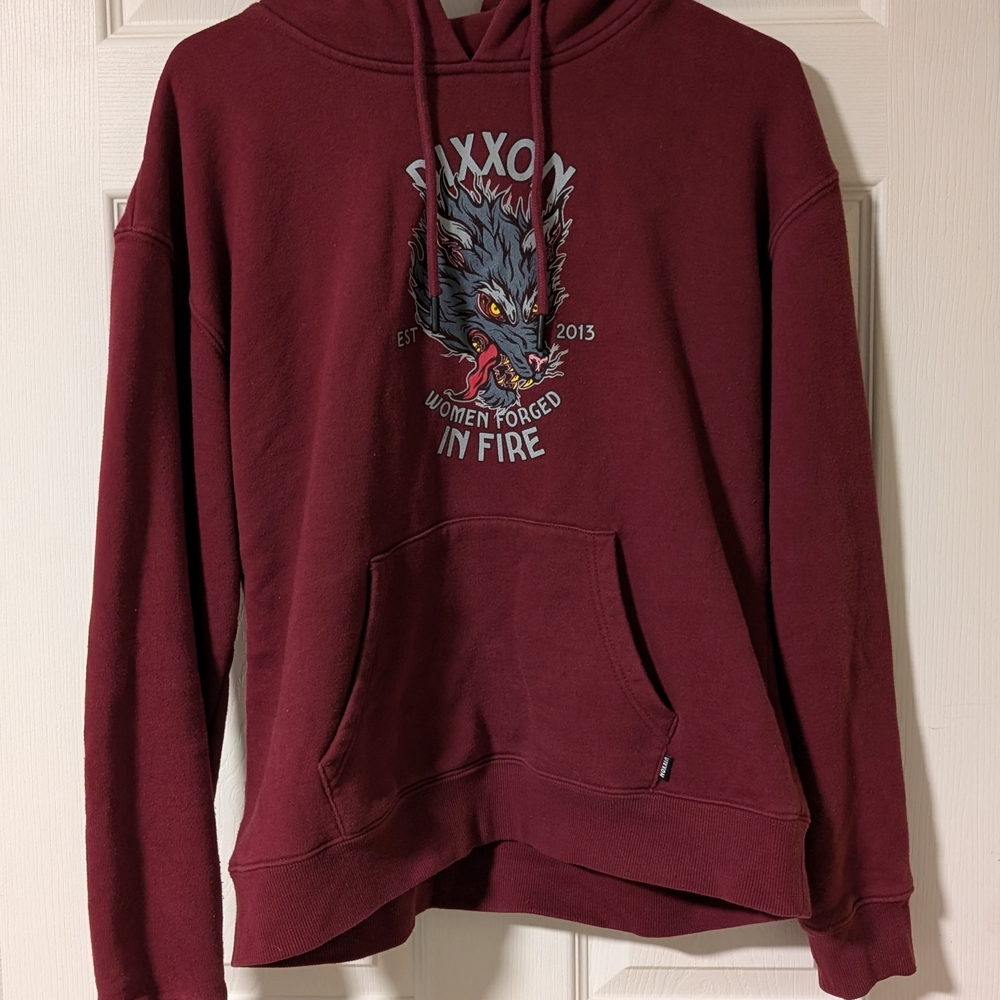 DIXXON Burgundy Hoodie with Graphic Design